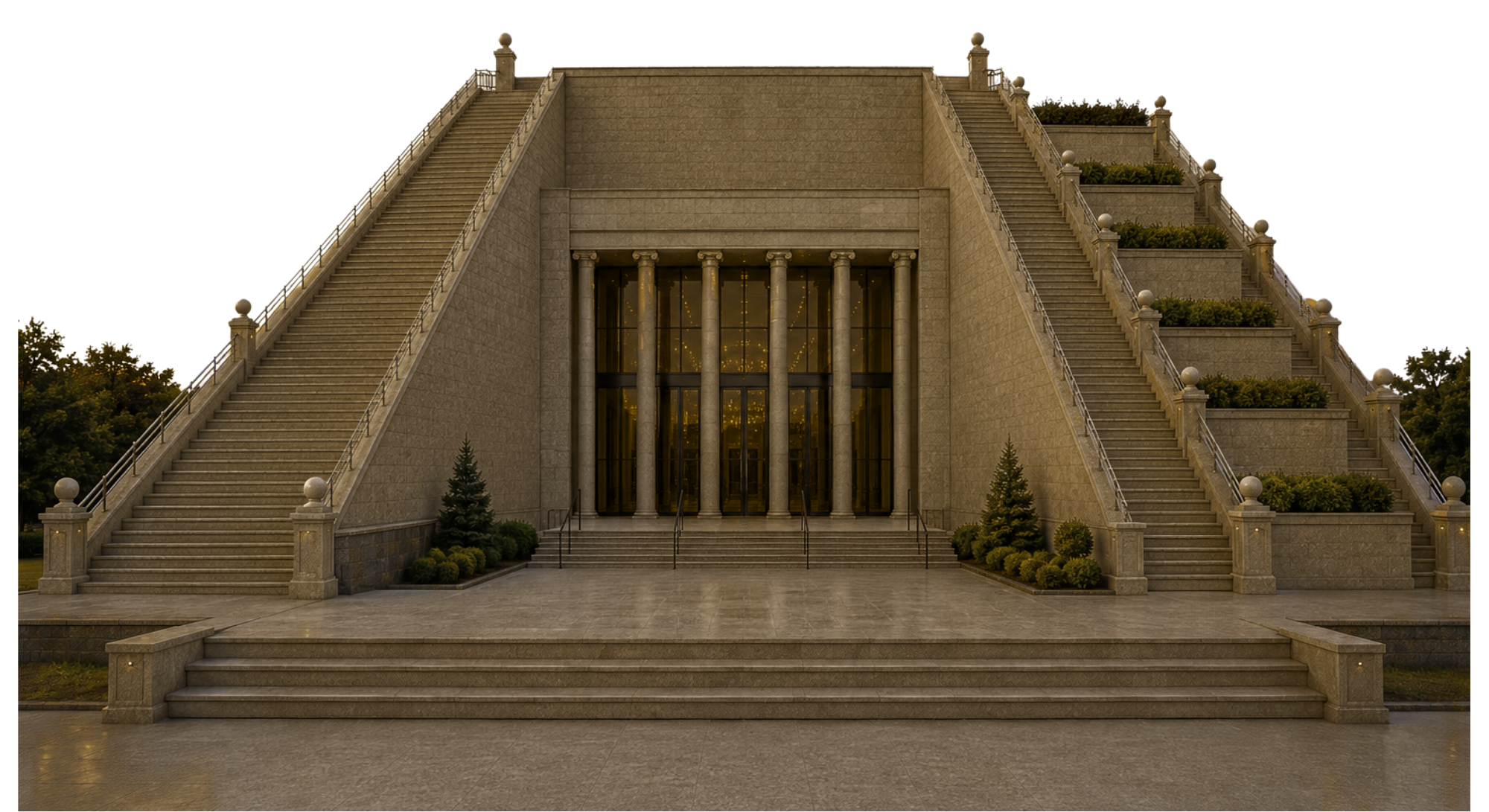 Grand Lodge building with ceremonial Masonic stairways